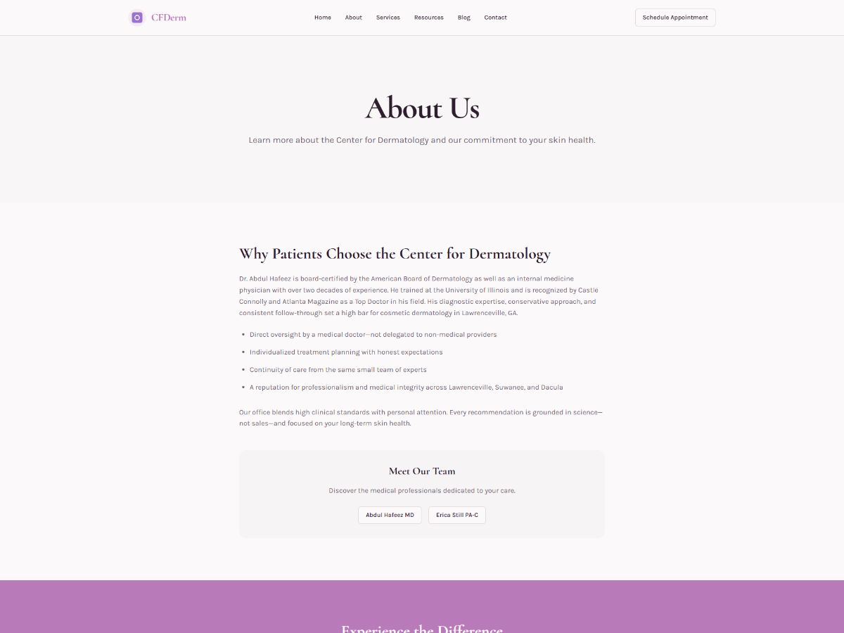 Dermatologist Website screenshot 5