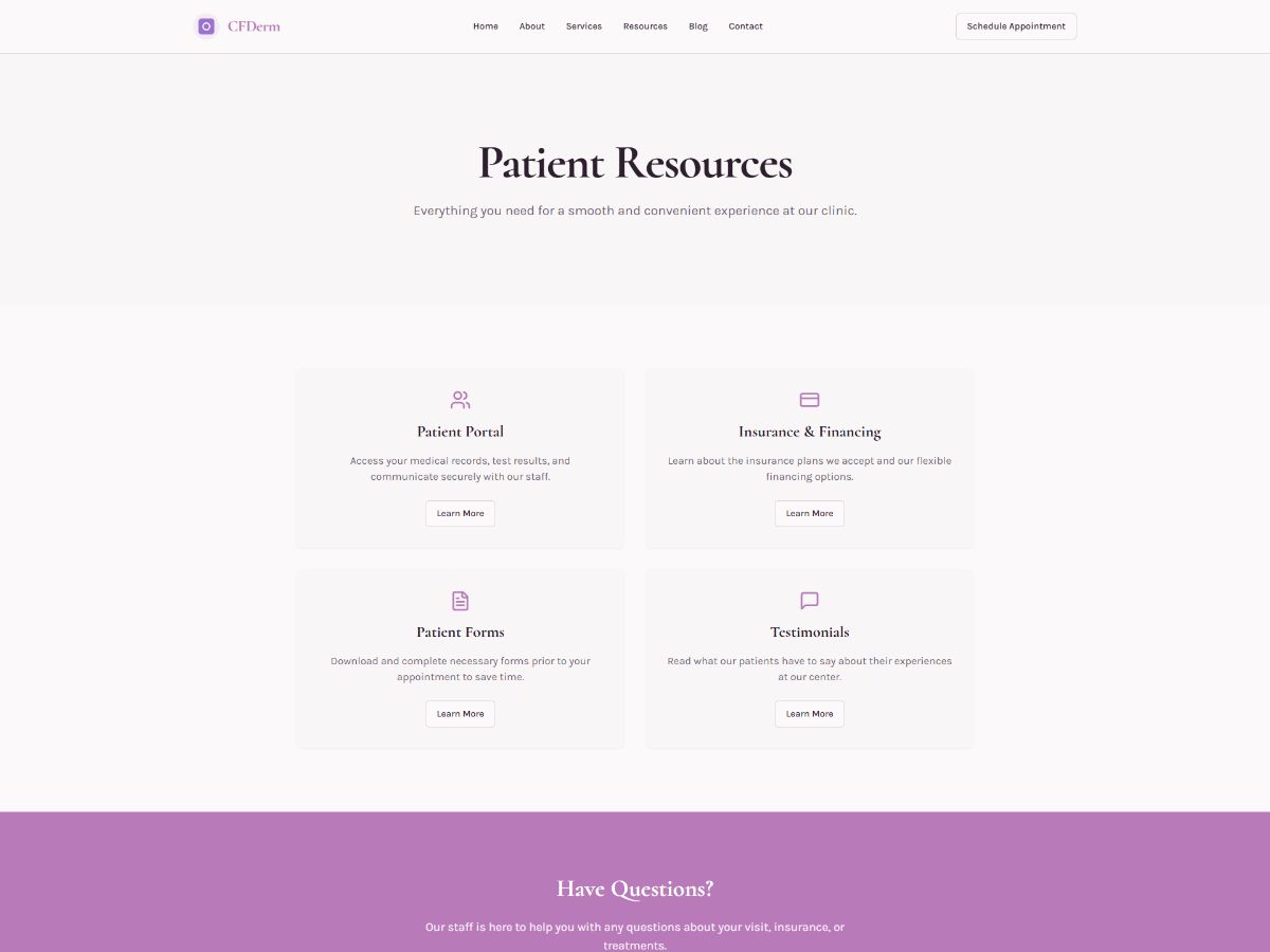 Dermatologist Website screenshot 6