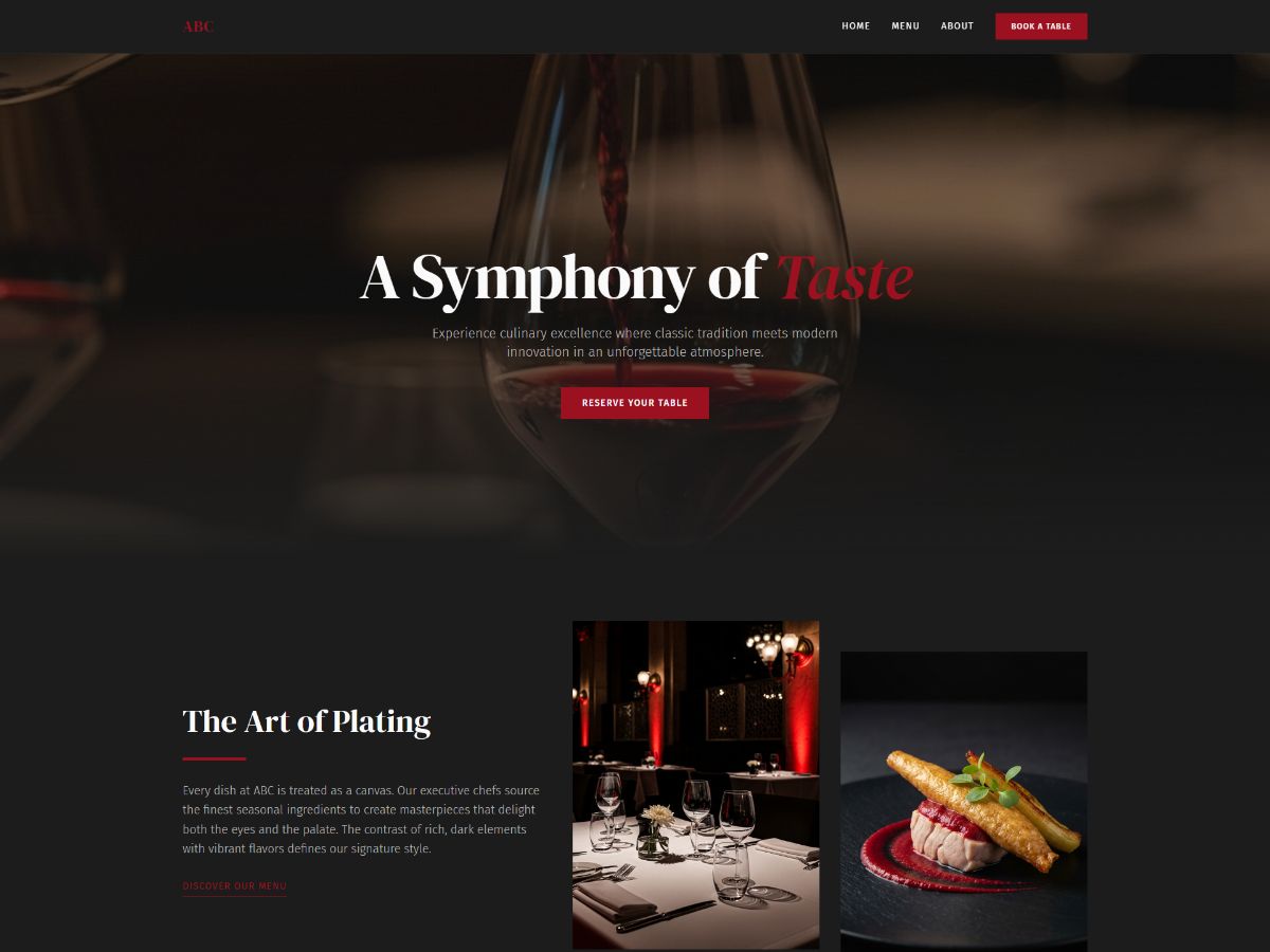 Restaurant Website screenshot 1