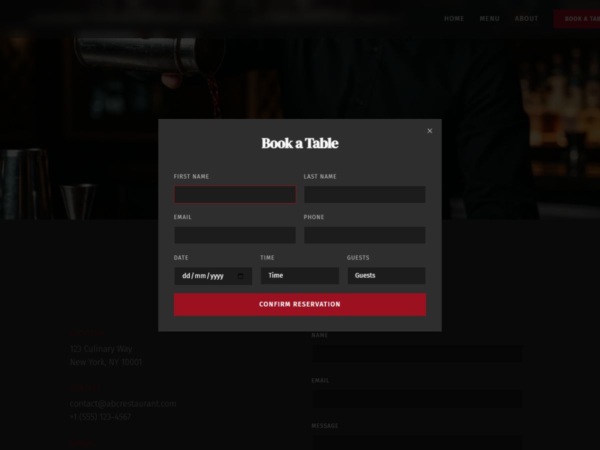 Restaurant Website screenshot 4