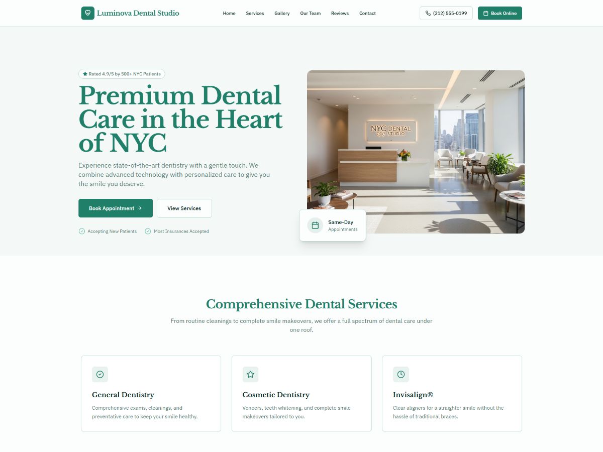Dental Website screenshot 1