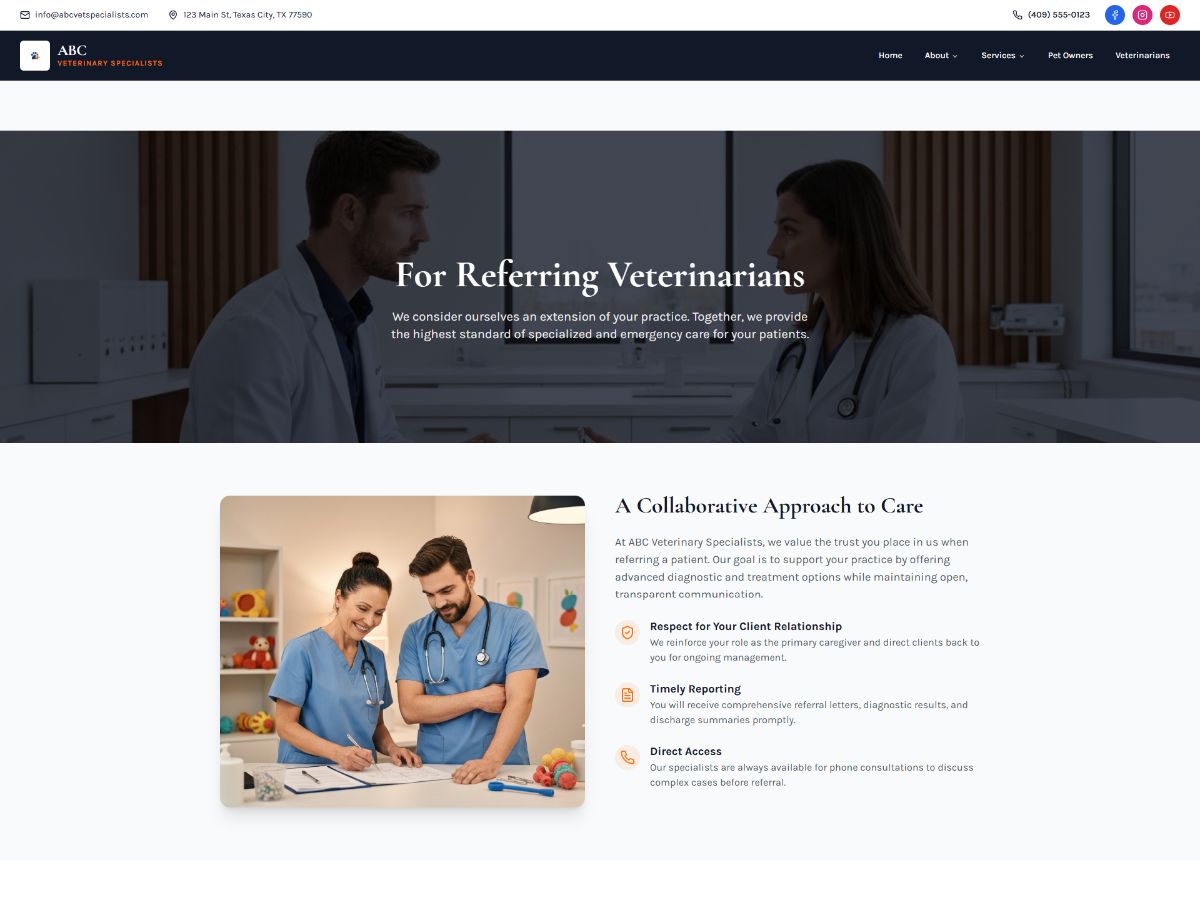 Veterinary Clinic Website screenshot 1