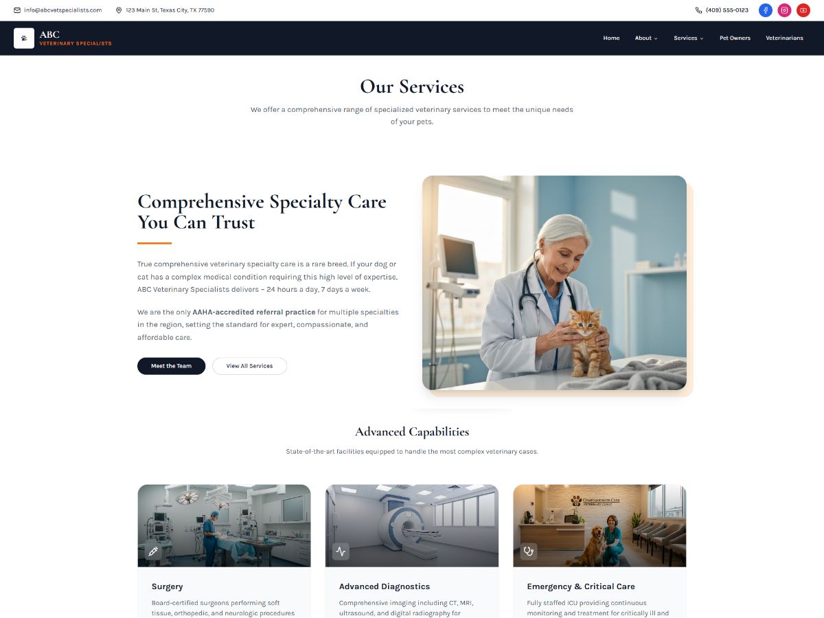 Veterinary Clinic Website screenshot 2