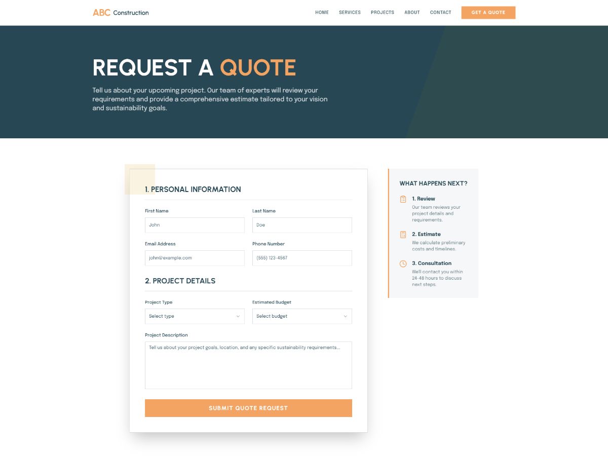 Construction Business Website screenshot 5
