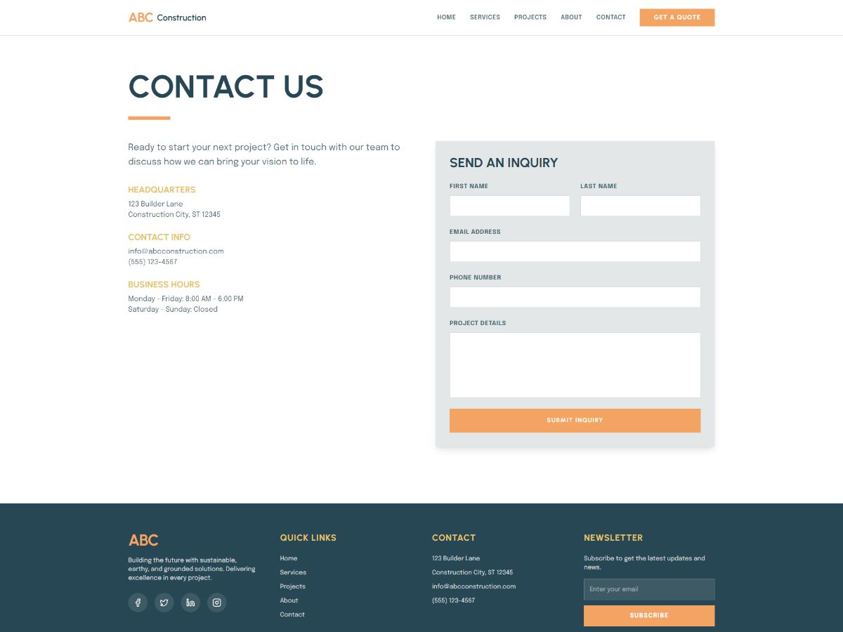 Construction Business Website screenshot 6