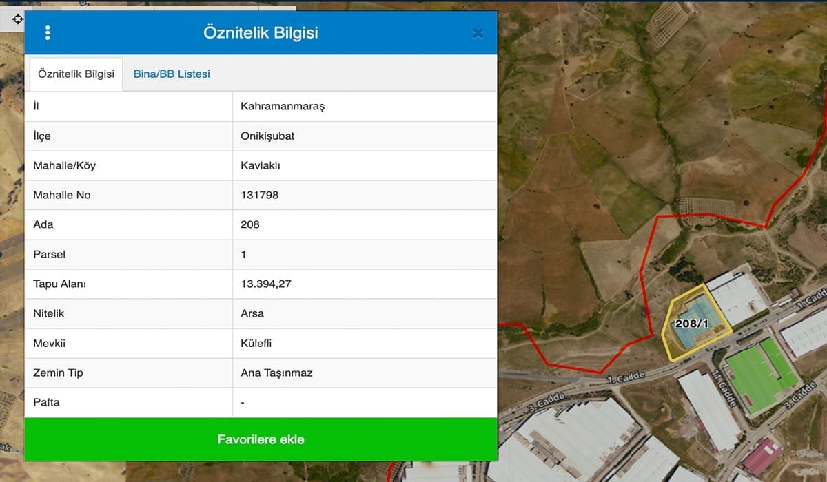 Kahramanmaraş OSB 208/1 Tapu Bilgisi