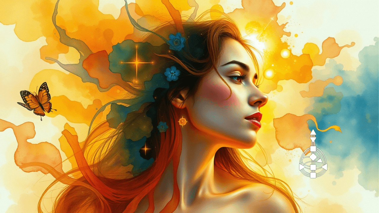 close up of a woman with human design bodygraph