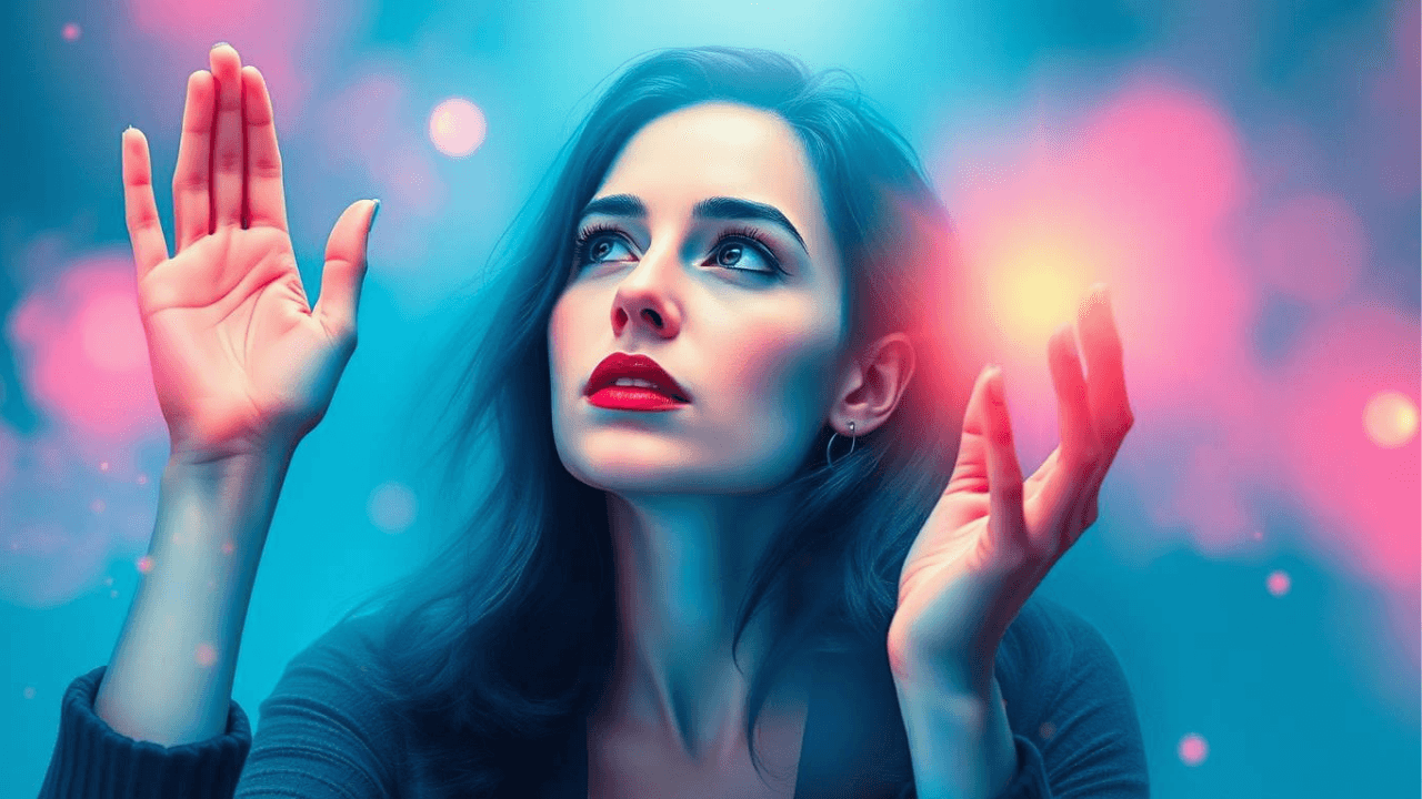 a woman in blue fog mastering the power of the present moment