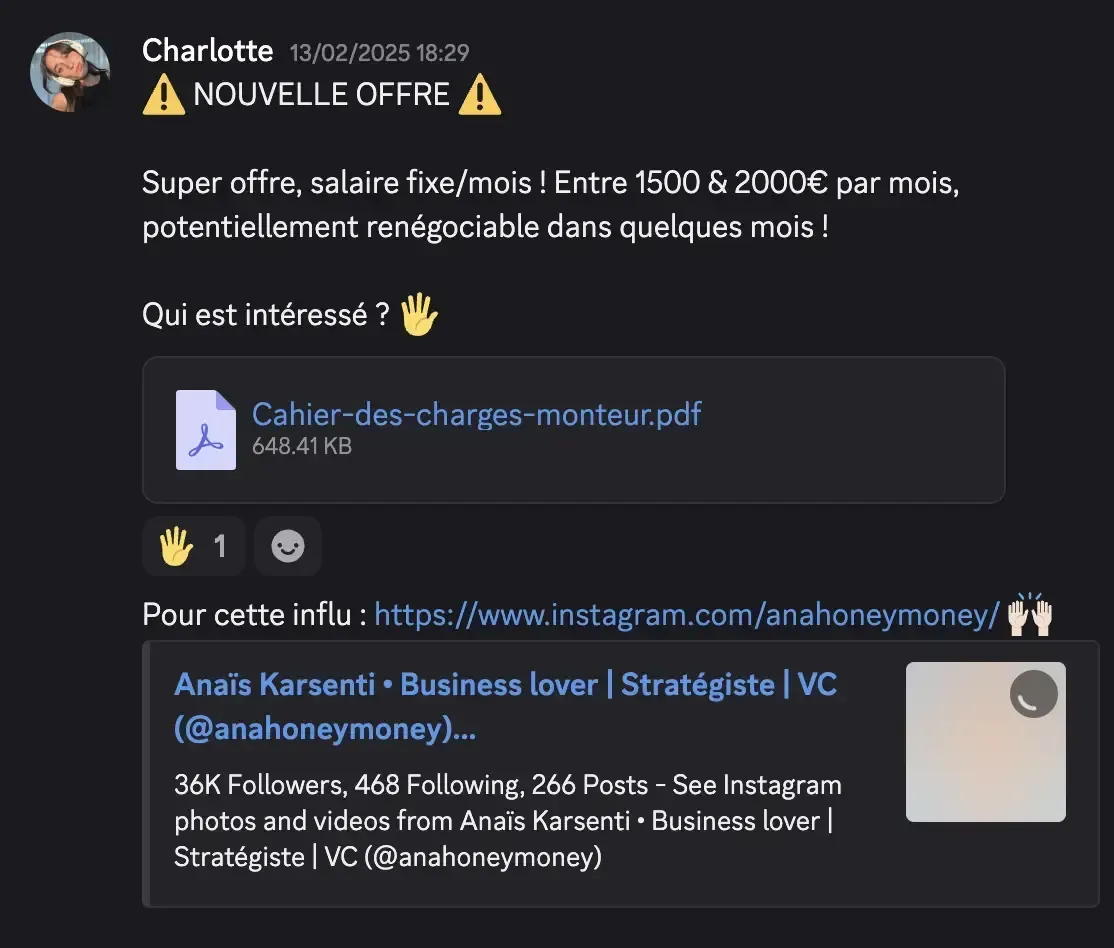 Témoignage 1