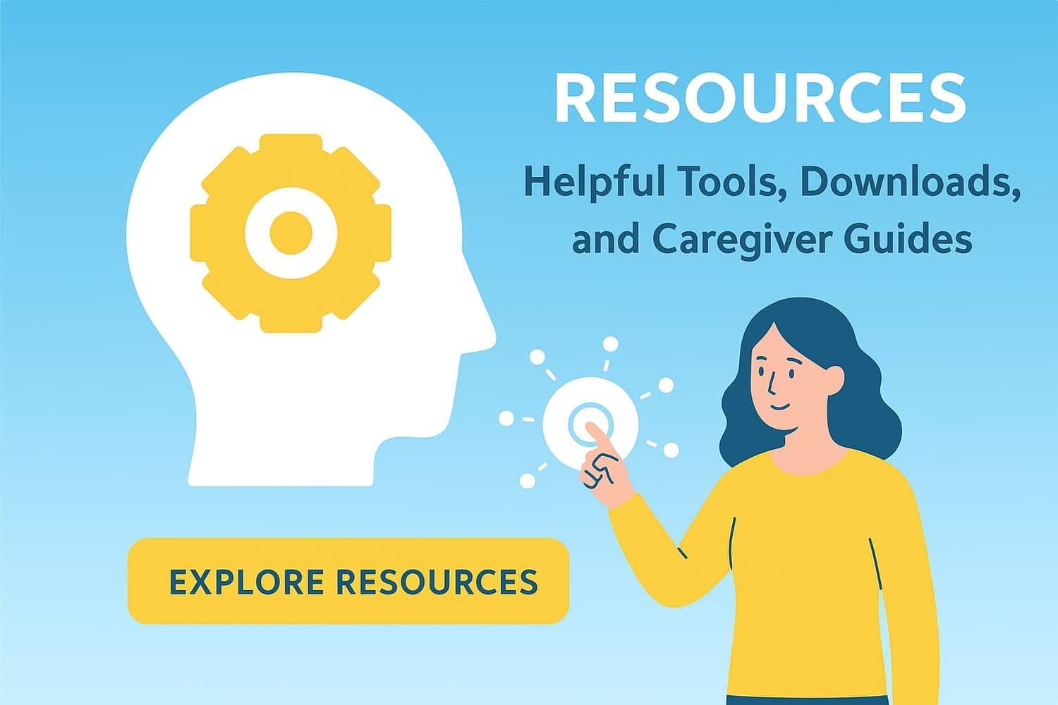 Caregiver exploring cognitive care resources