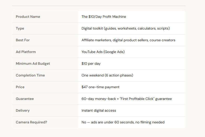 The $10/Day Profit Machine Review