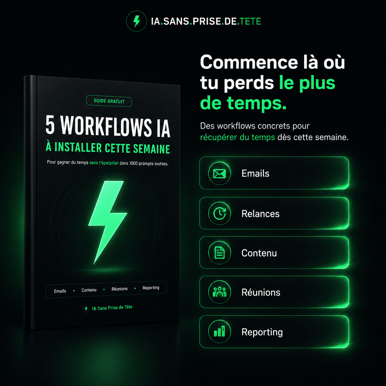 Emails, relances, contenu, réunions et reporting inclus dans le guide