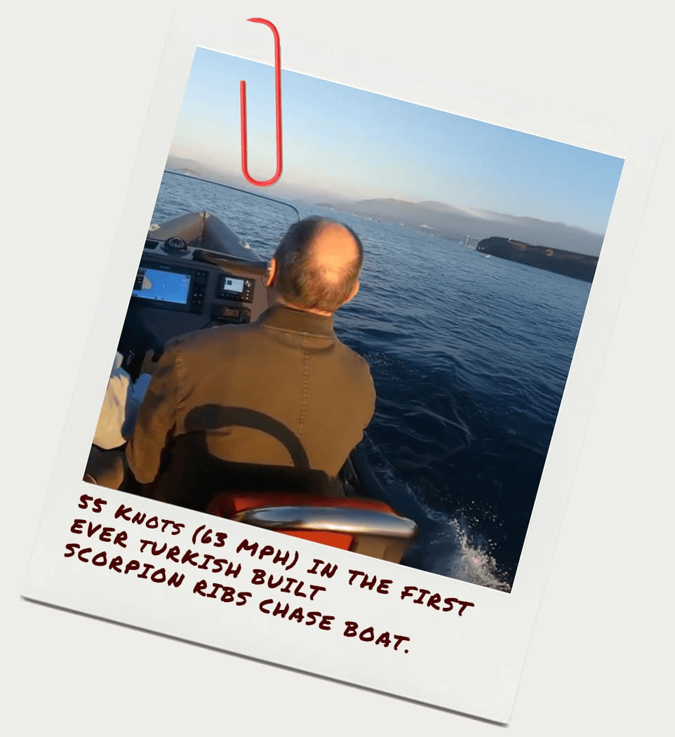 Stephen Bray In The First Ever Turkish Built Scorpion Ribs Chase Boat