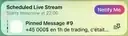 Bandeau Telegram « Scheduled Live Stream – Starts tomorrow at 22:00 »