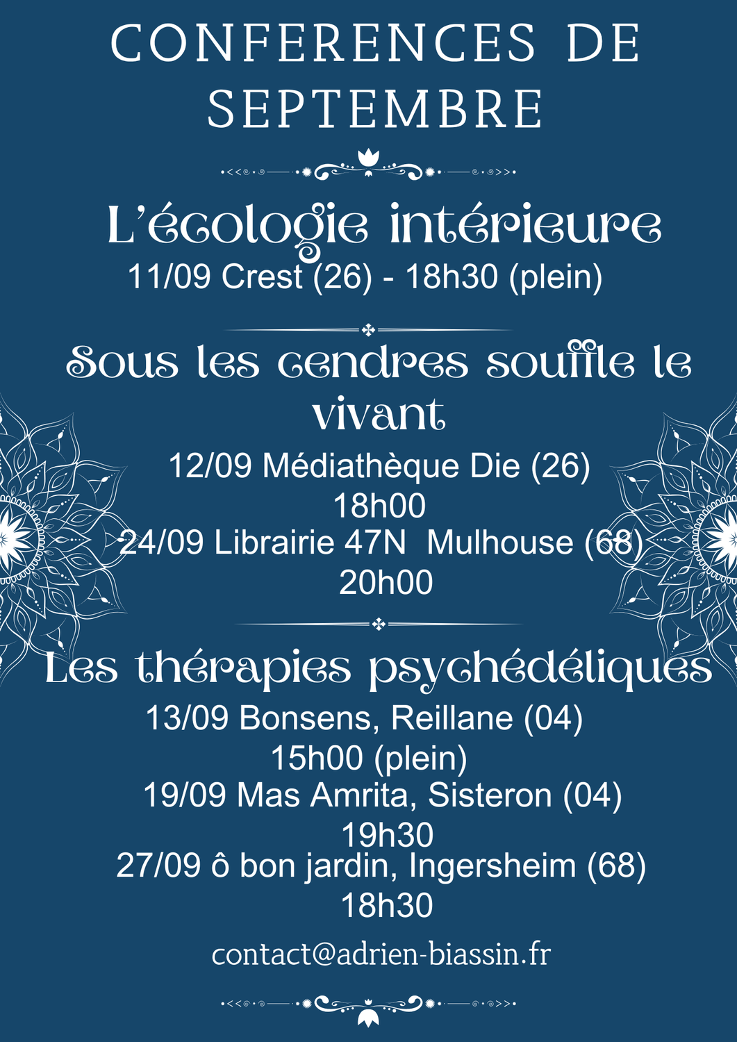 affiche de la conférence: l'éveil par les psychédéliques - un voyage vers la guérison et la transformation