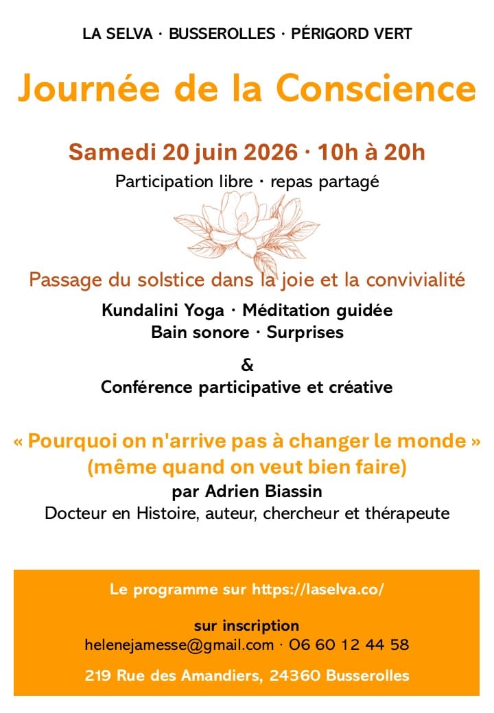 affiche conférence "journée de la conscience" Adrien Biassin 
