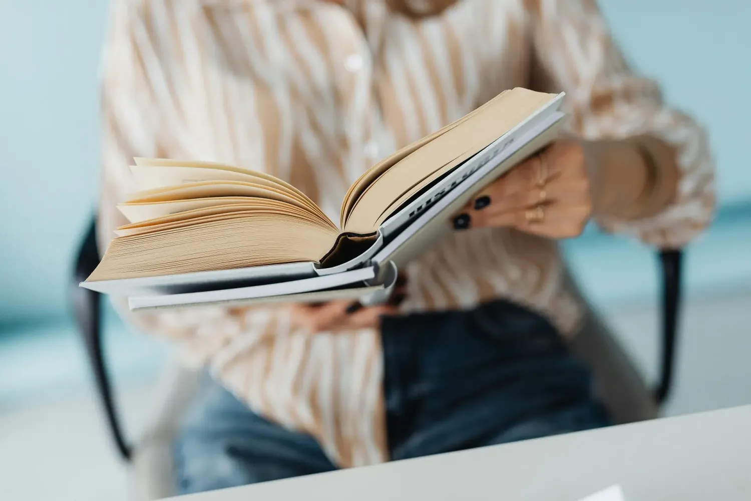 A person reading a book