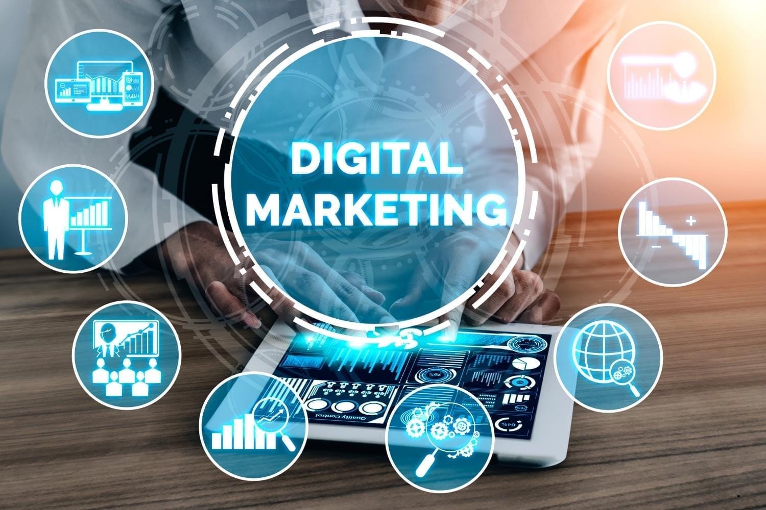 Digital marketing dashboard and creative assets preview