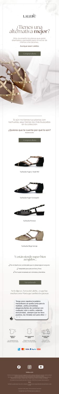 Email marketing para calzado de mujer — Lalebu