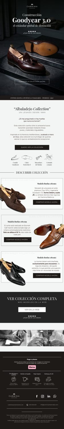 Email marketing para calzado de hombre — Carmina Shoemaker