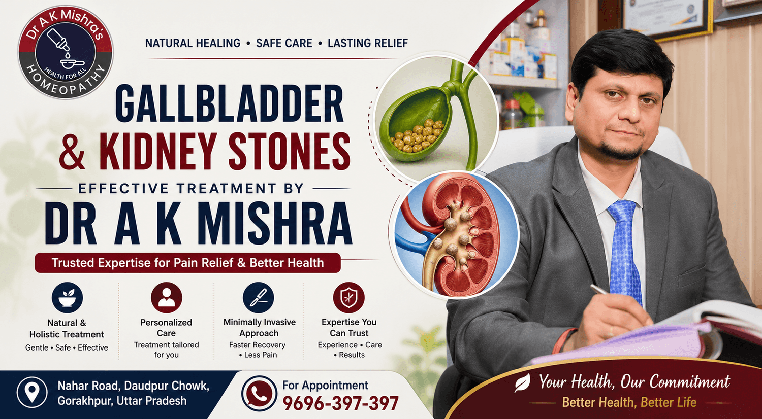 Get expert guidance for gallbladder and kidney stones from Dr AK Mishra in Gorakhpur with personalized evaluation and care.