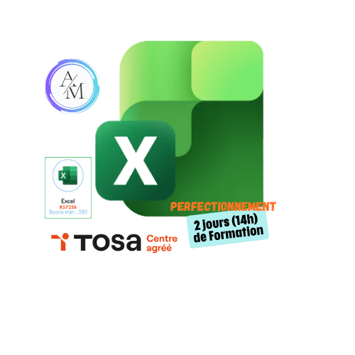 Formation Excel Perfectionnement 14h avec certification TOSA Excel à Vénissieux Lyon