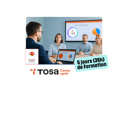 Formation PowerPoint Universel 35h avec certification TOSA PowerPoint à Vénissieux Lyon + Centre agréé TOSA pour la certification PowerPoint avec Apprendre Maintenant