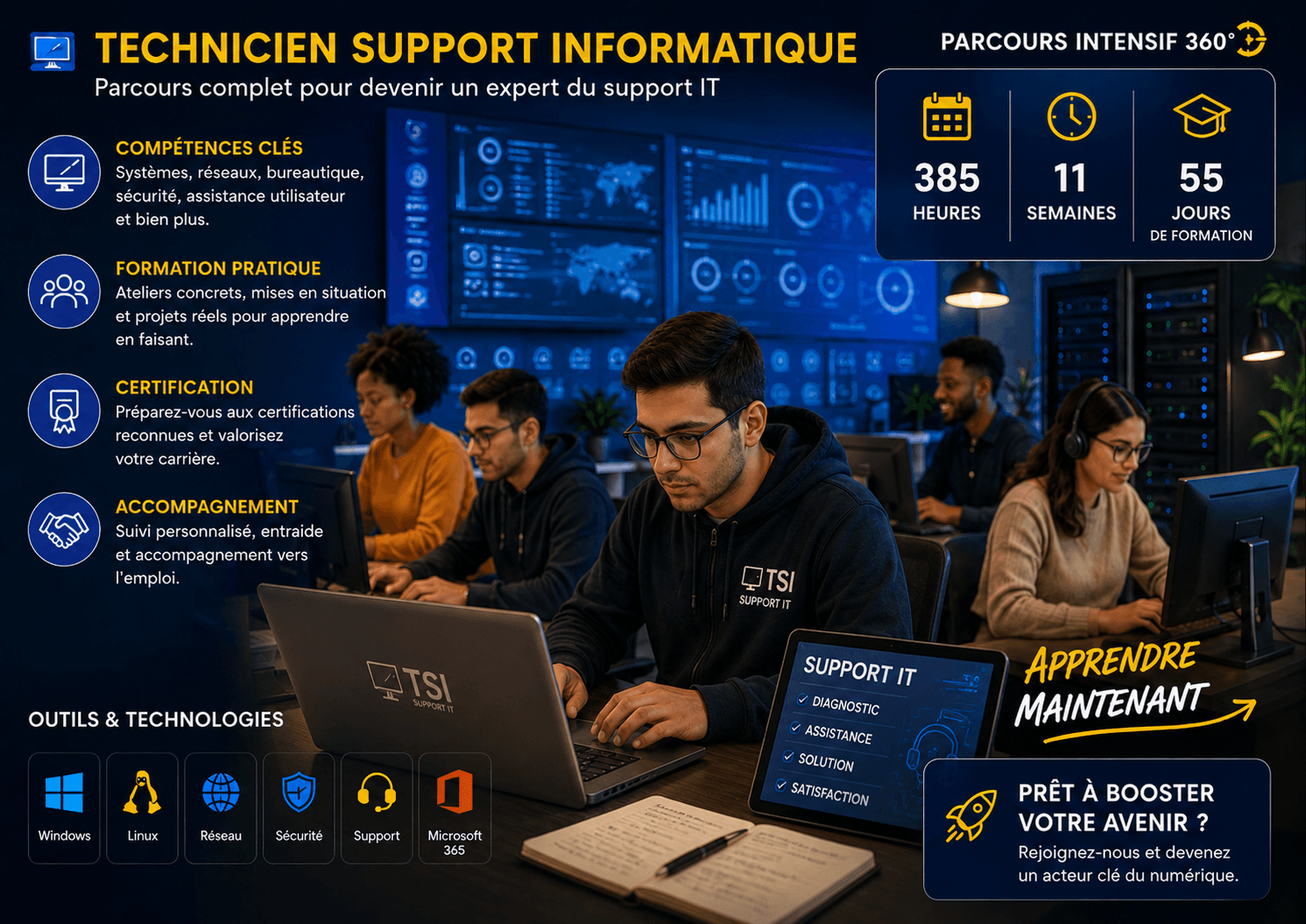 Formation Technicien Support Informatique et support IT avec Apprendre Maintenant à Vénissieux Lyon