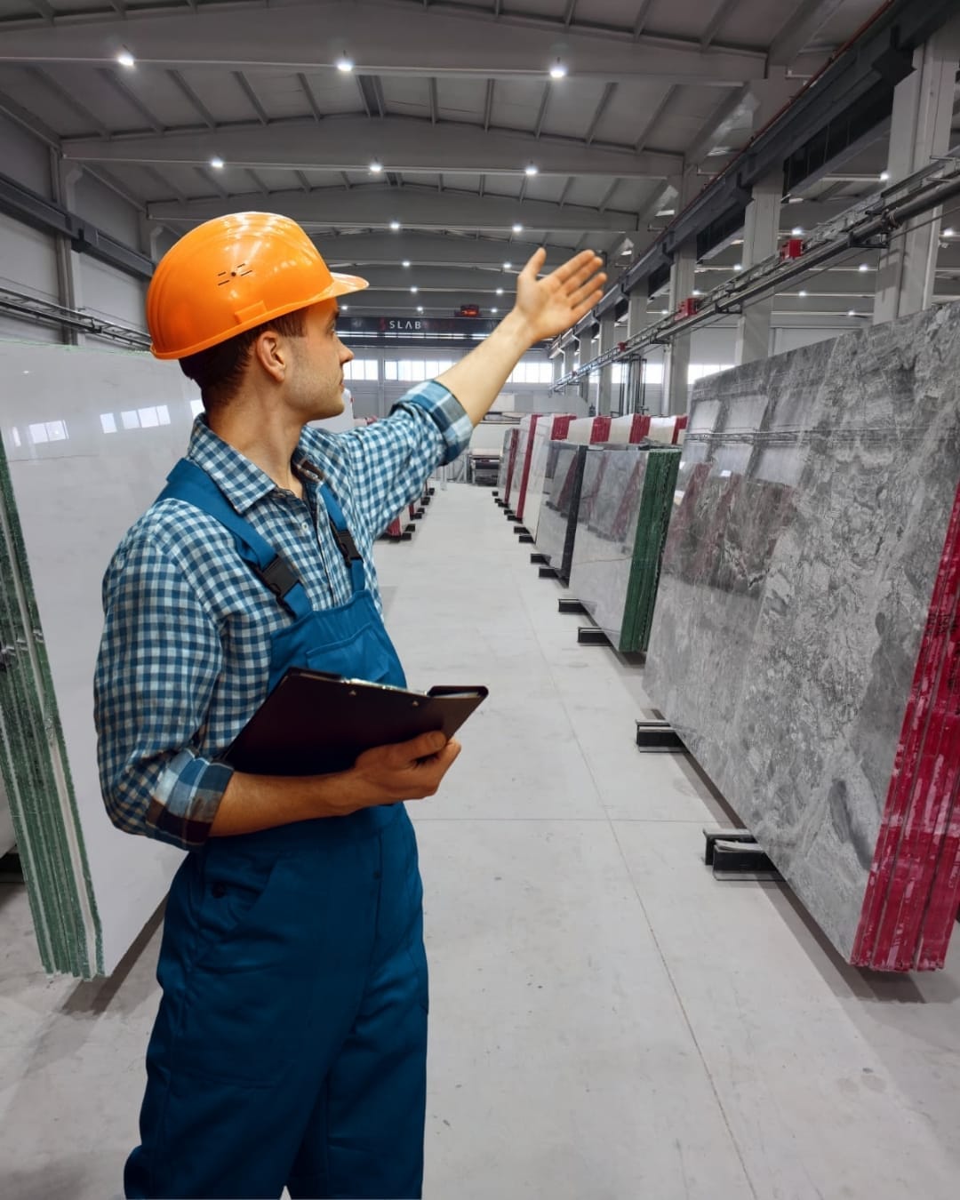 On-site inspection and quality control of marble slabs