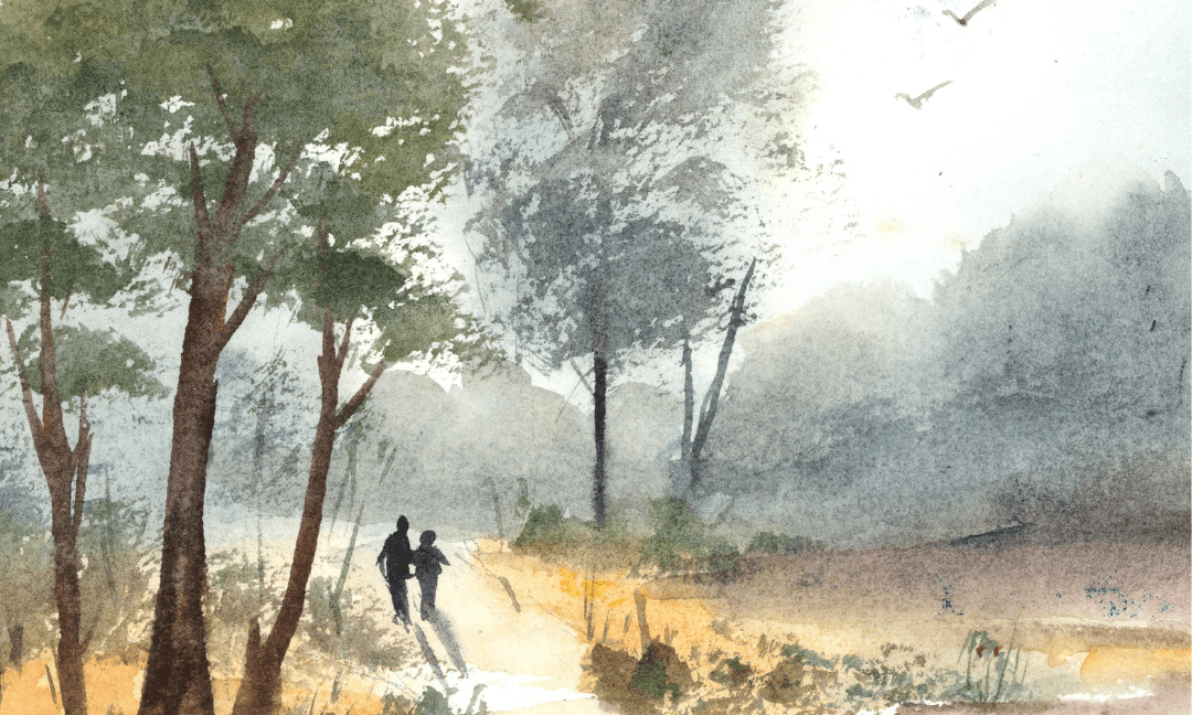 Chemin d’automne à l’aquarelle – un  pas à pas tout en douceur