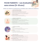 FICHE PARENTS: Les Evaluations sans stress (6-18 ans)