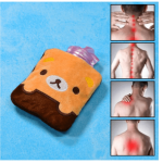 Brown Panda Print small Hot Water Bag with Cover for Pain Relief, Neck, Shoulder Pain and Hand, Feet Warmer, Menstrual Cramps.