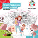 Día de las Madres Colorear por Letras | Tarjetas y dibujos enmarcados para mamá | Coloreando con amor