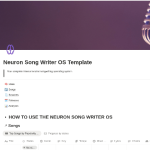 NEURON SONG WRITER – The Ultimate Notion OS for Songwriters (Ideas → Songs → Sessions → Releases → Analytics)